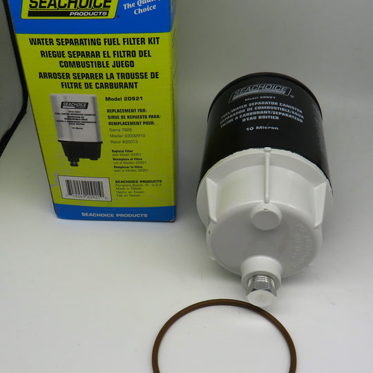 50-20921 Seachoice 10 Micron Fuel Water Separating Filter With Metal Bowl