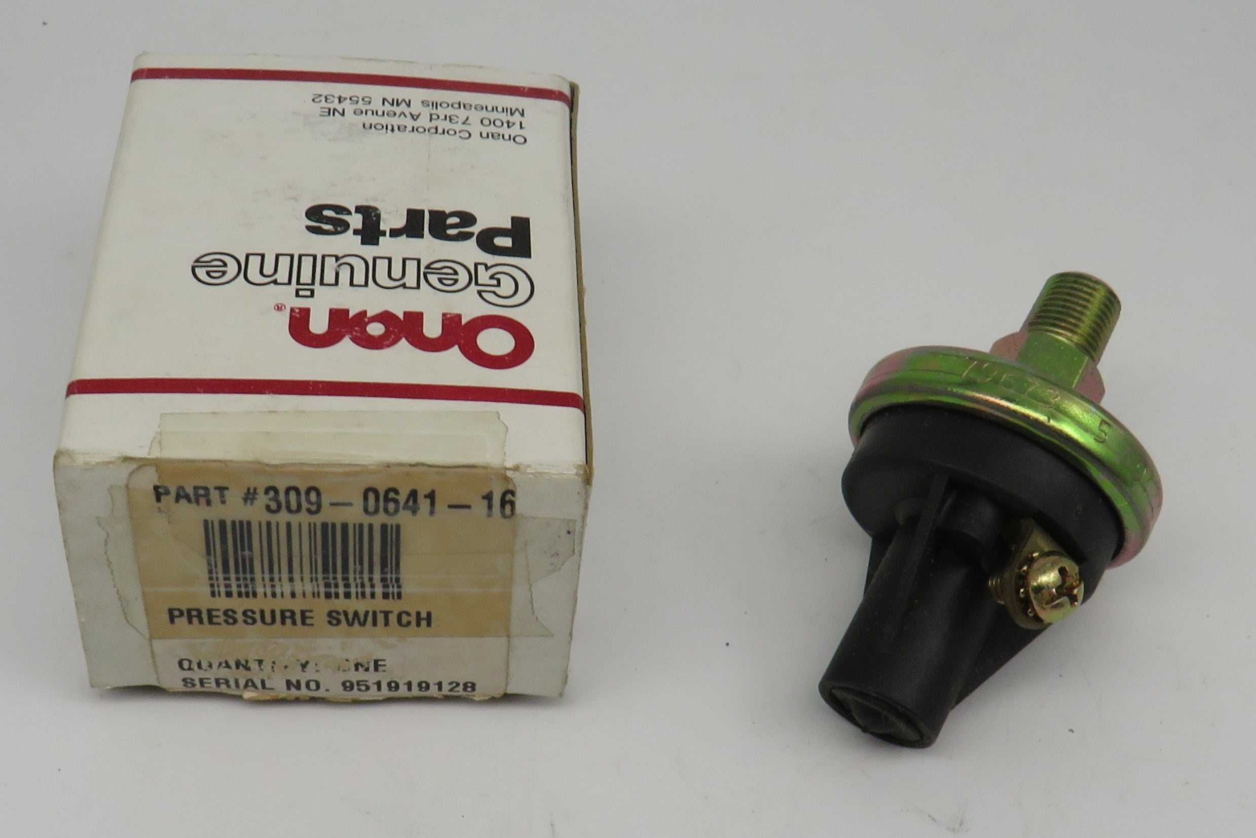 309-0641-16 Onan Low Oil Pressure Switch Rated at 5 Psi (Replaces 309-0010) 