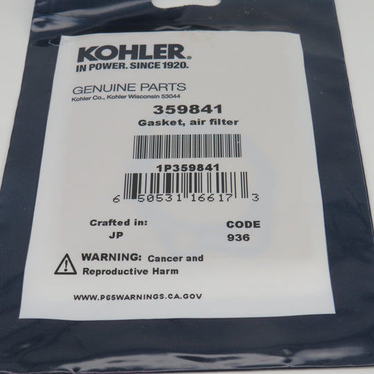 359841 Kohler Air Filter Gasket for Carburetor 359847