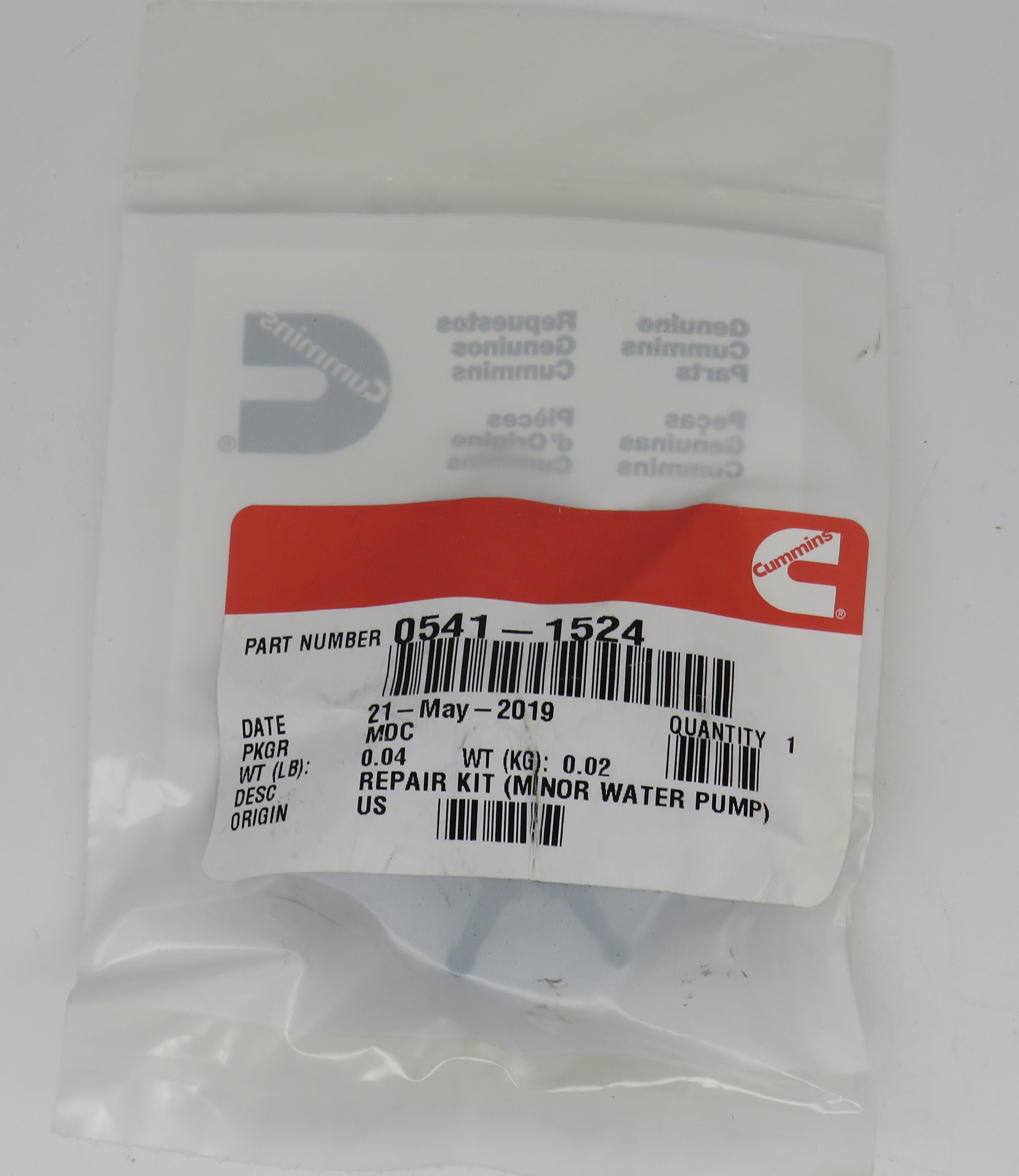 541-1524 Onan Impeller Repair Kit (Minor) Replaces 132-0415 kit and same as SHE 08000K 4/3/2024 THIS PART IS IN STOCK 4/3/2024