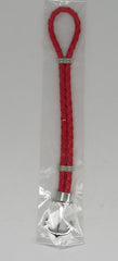 Unisex Leather Handmade Braided Cuff Anchor Bangle Bracelet Wristband Red-Silver
