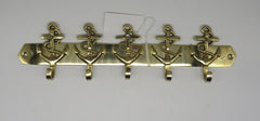 Nautical Brass 5 Anchor Hook Rack Key Hook 12/10/2025 THIS PART IS IN STOCK 12/10/2025
