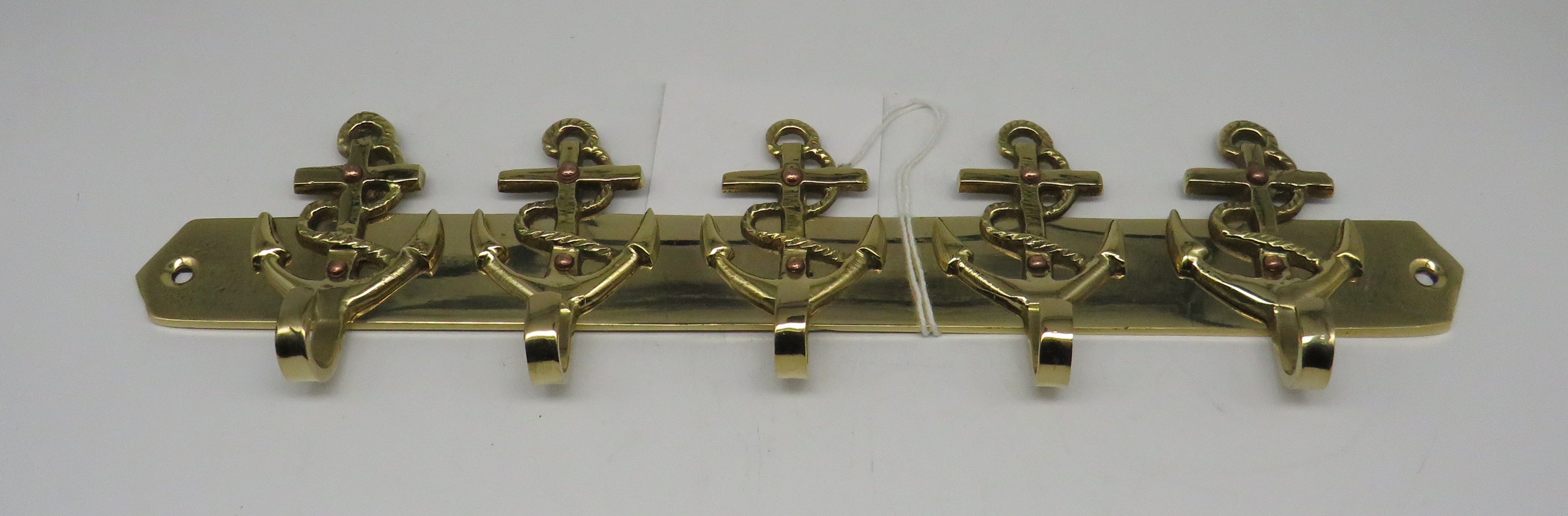 Nautical Brass 5 Anchor Hook Rack Key Hook