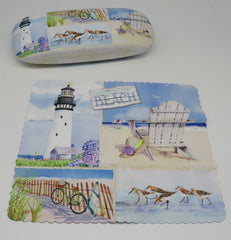 Cape Shore Coastal Collage Eye Glass Case With Matching Lens Cloth OBSOLETE