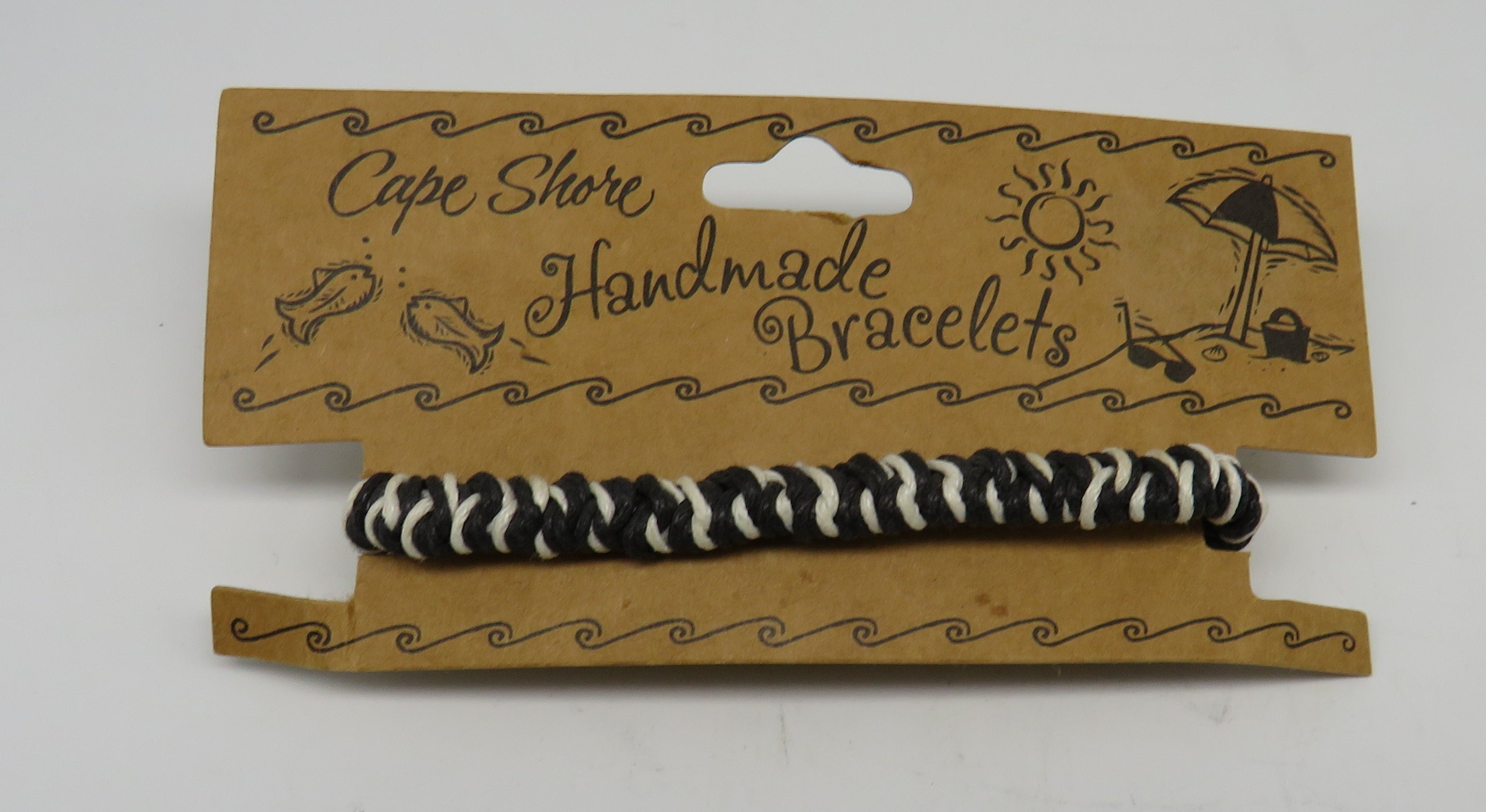 Cape Shore Handmade Twisted Bracelets Black & White Obsolete