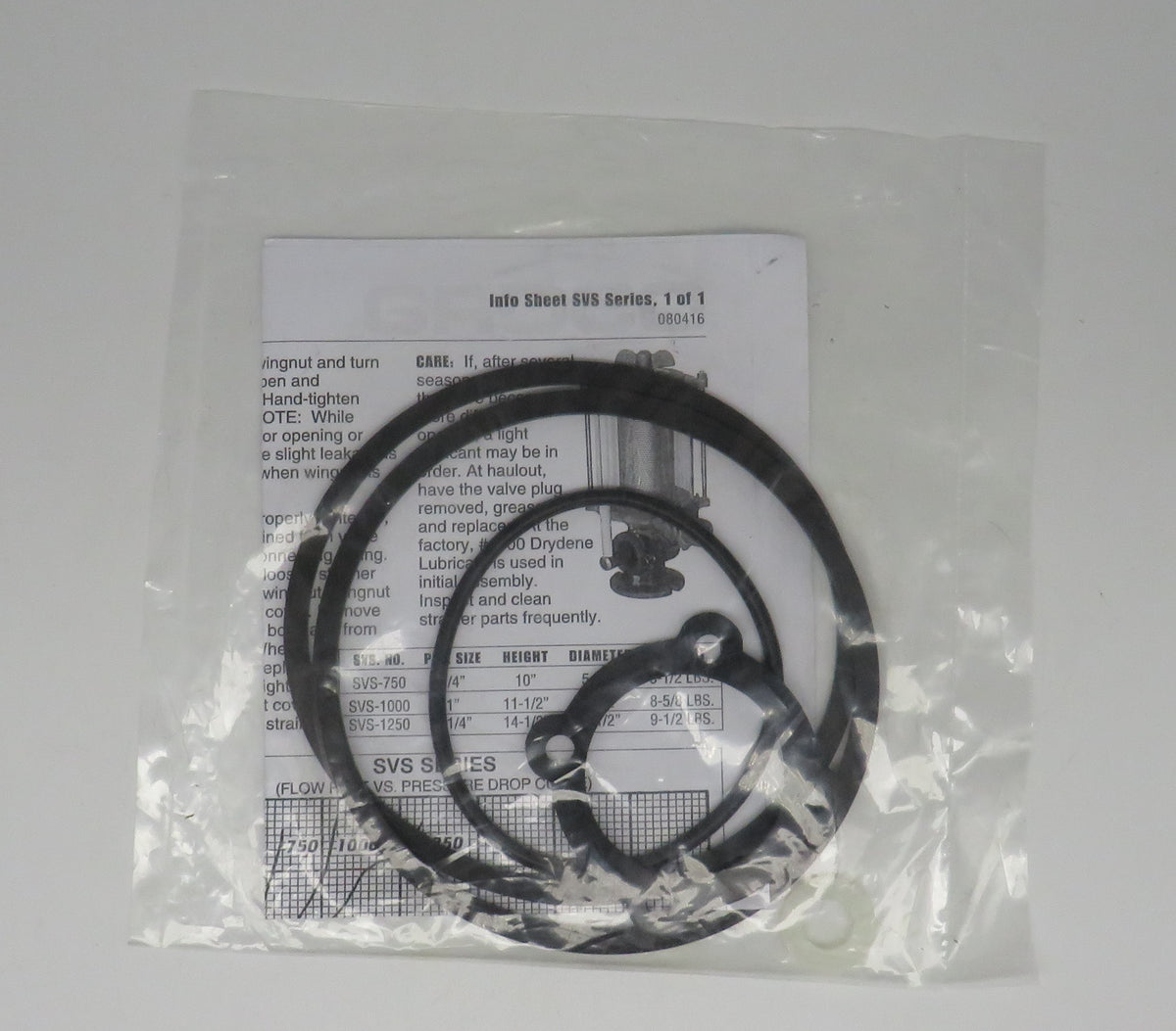 SVS Groco Sea Strainer Service Repair Kit For SVS 750/1000/1250 Gasket