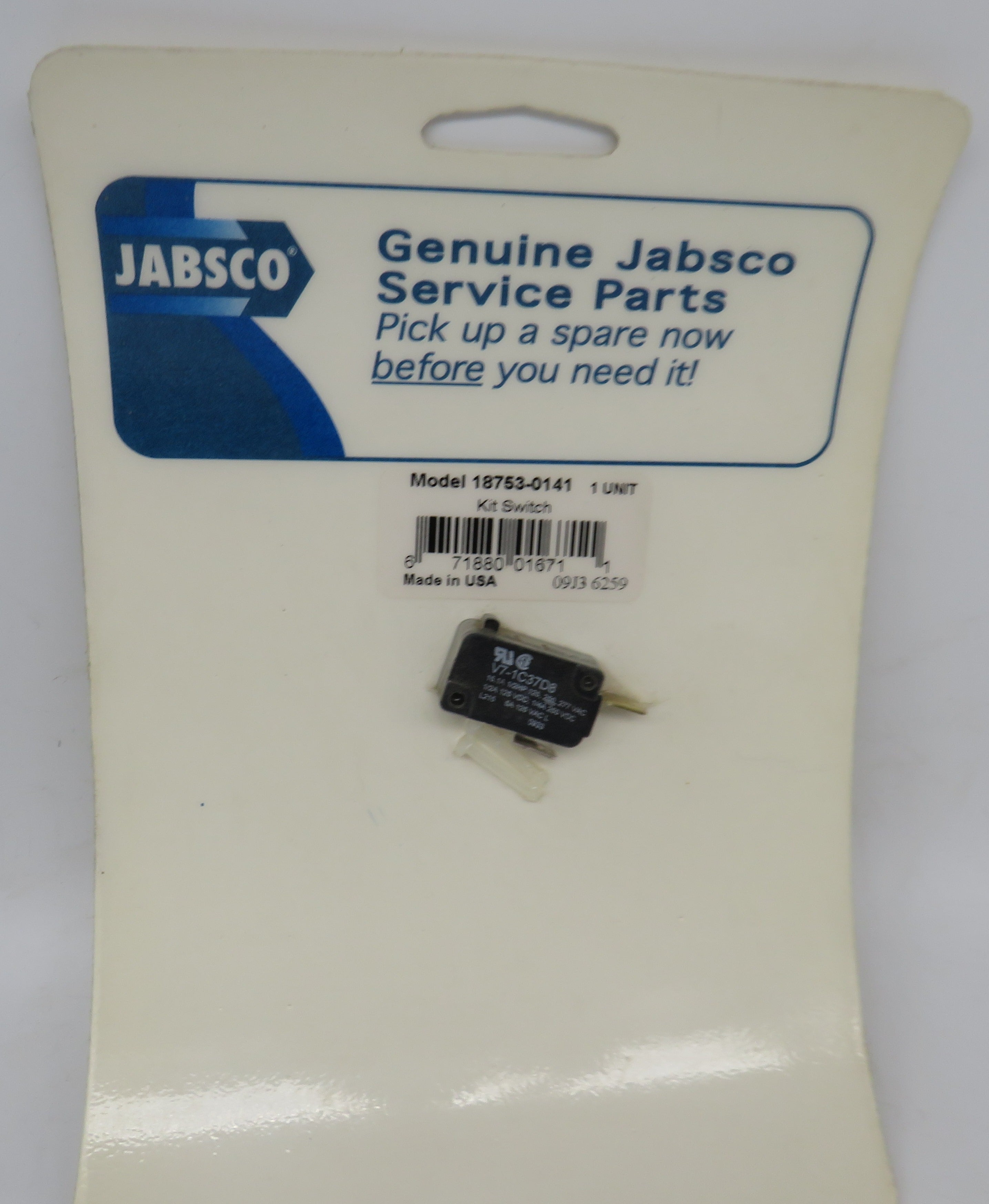 18753-0141 Jabsco Par Micro Switch 3/20/2026 THIS PART IS IN STOCK 3/20/2026