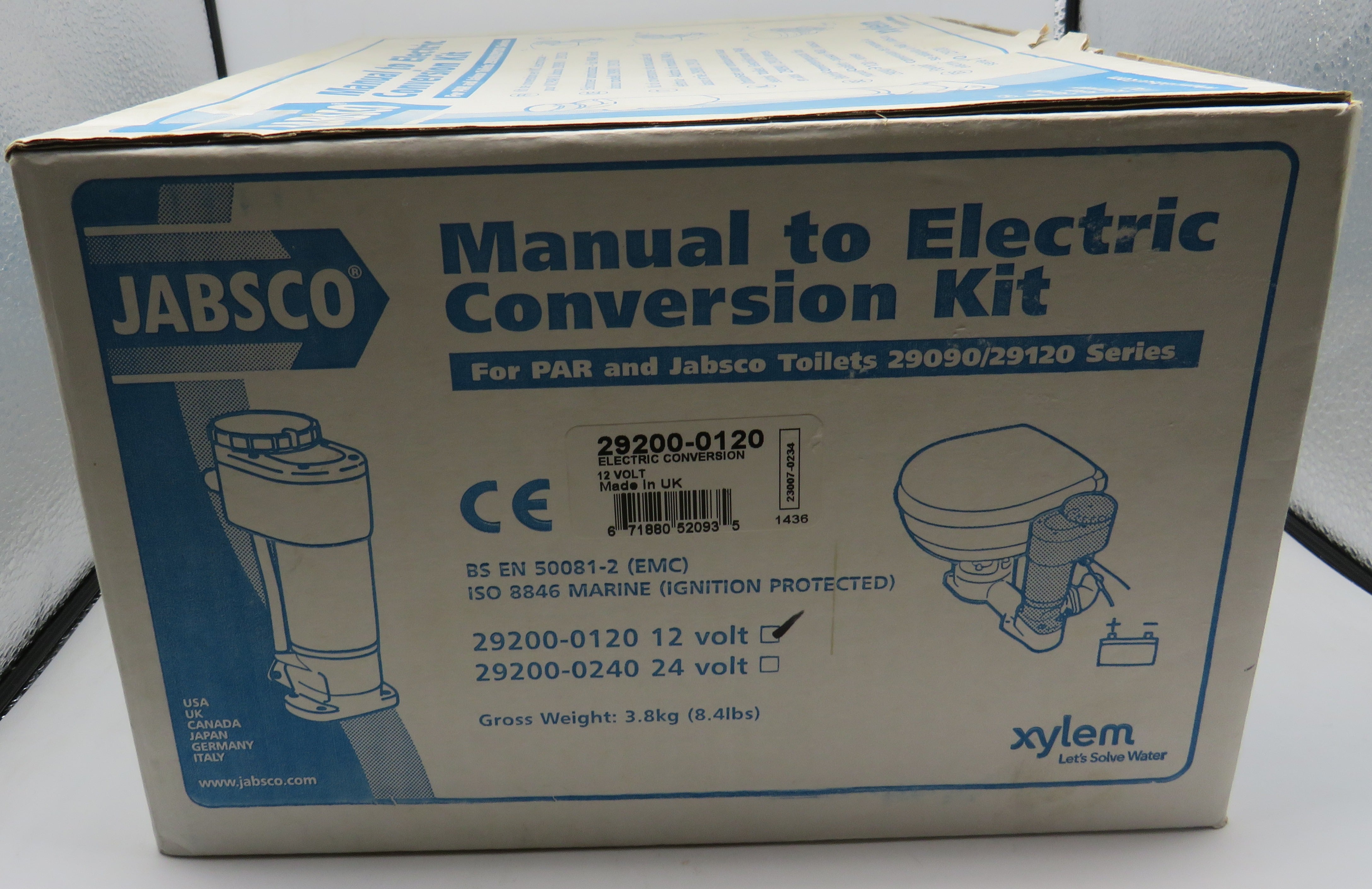 29200-0120 Jabsco Manual to Electric Conversion Kit 12 Volt for Par and Jabsco Toilets 29090/29120 Series