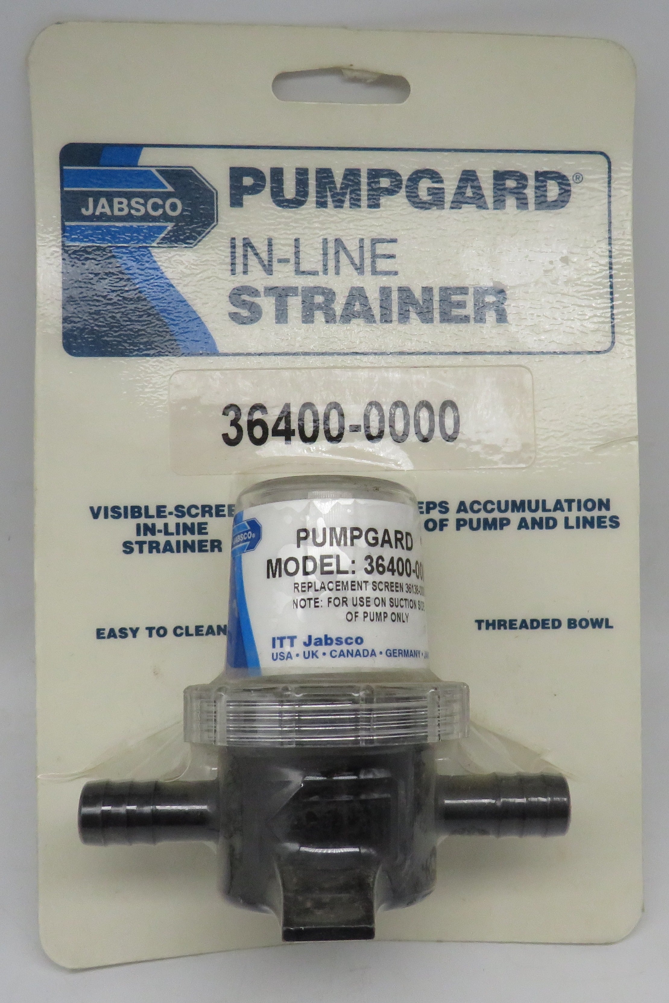 36400-0000 Jabsco Par Pumpguard Inline Strainer 1/2