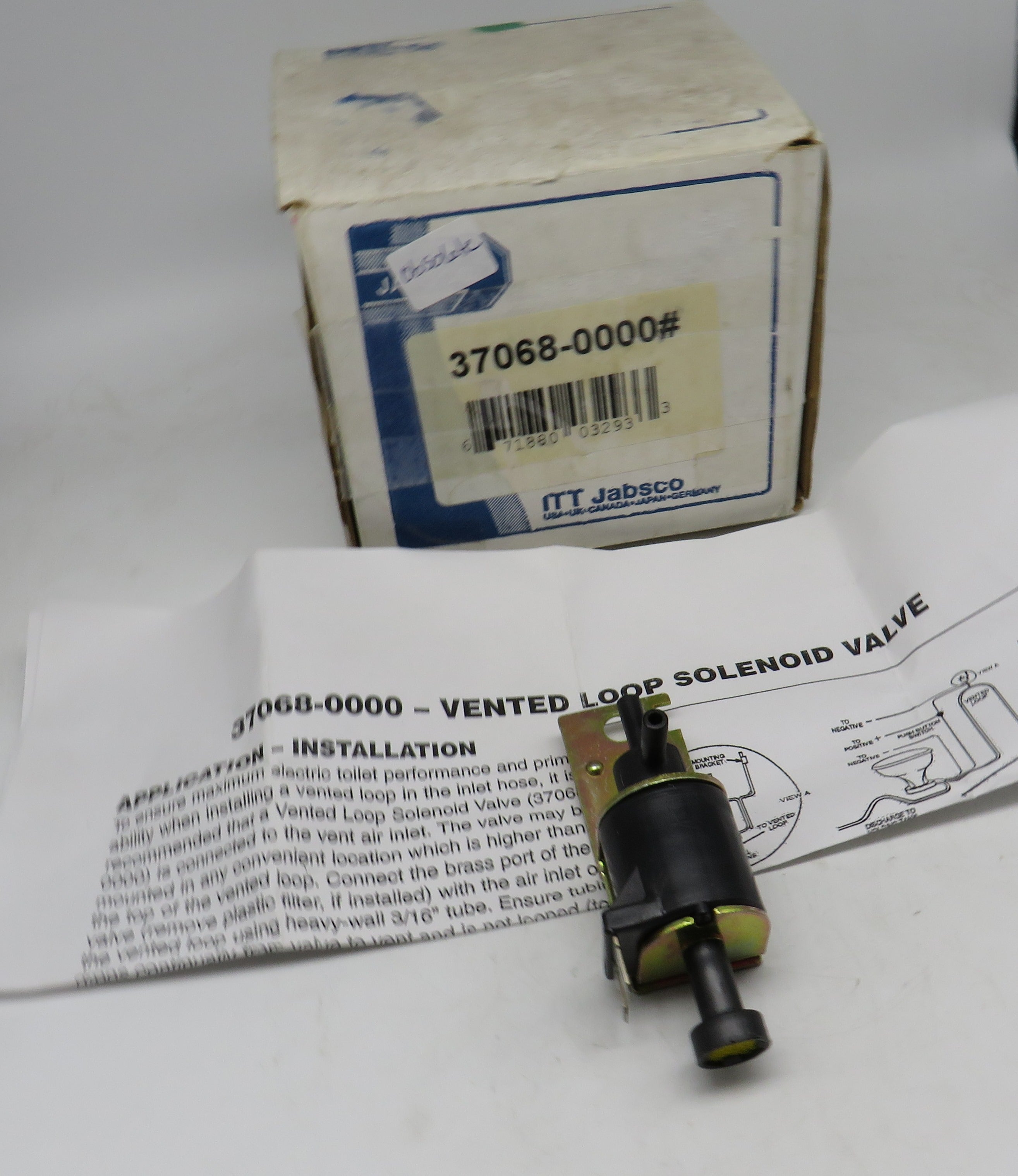 37068-0000 Jabsco Par Vented Loop Solenoid Valve OBSOLETE for Electric Head Replaced by 37068-2000