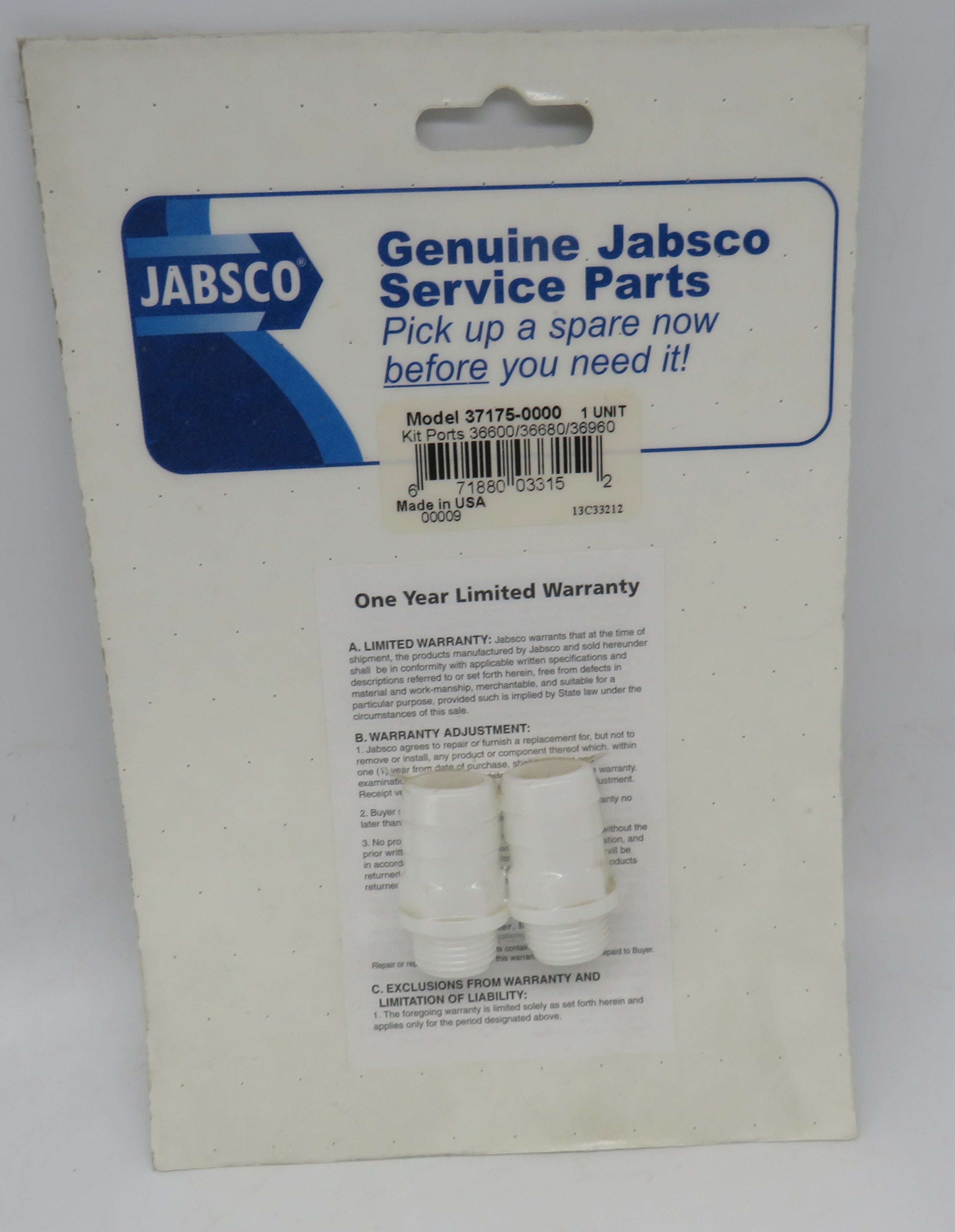 37175-0000 Jabsco Par Port Kit For 36600, 36680, 36960 