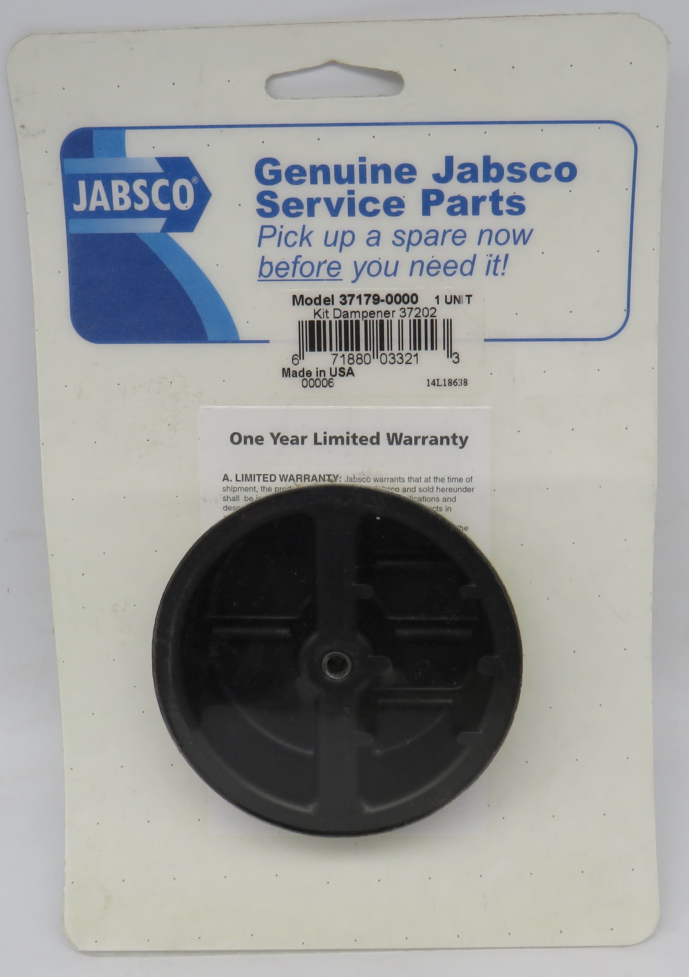 37179-0000 Jabsco Par Pulsation Dampener 37202, 37205 5/8/2026 THIS PART IS IN STOCK 5/8/2026