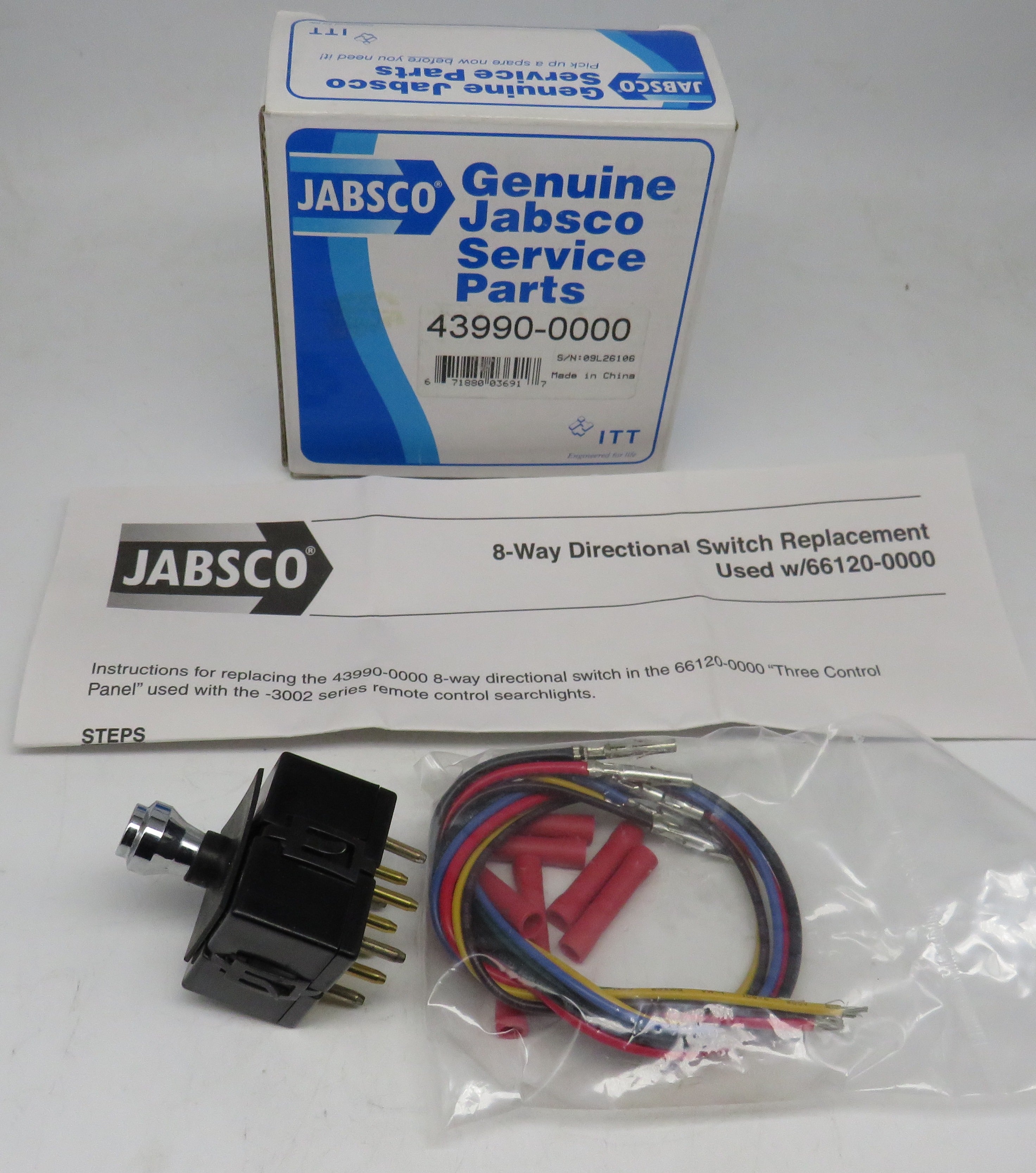 43990-0000 Jabsco Par 8 Way Directional Switch Kit For 135 Search Light 60020 Series