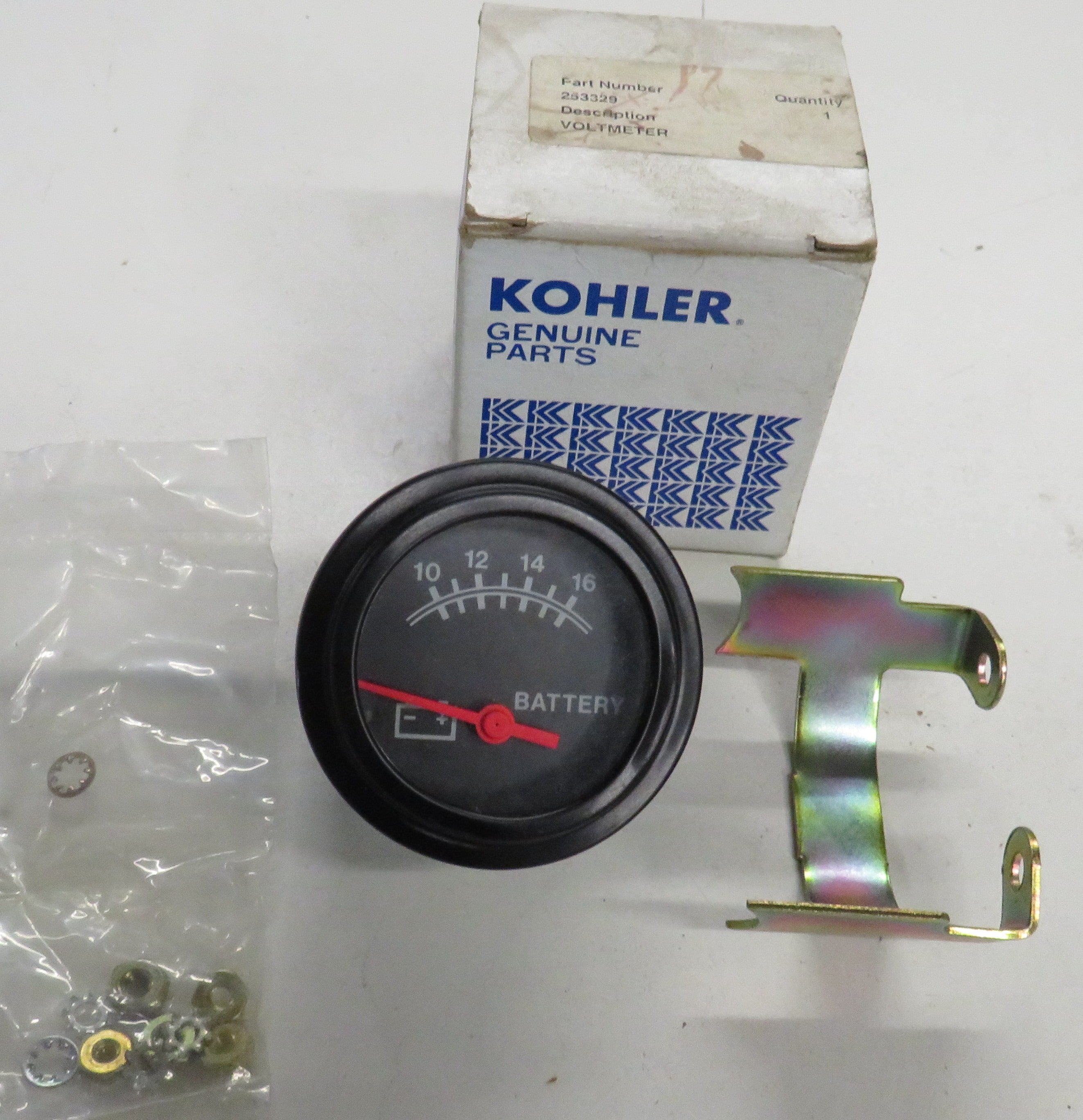 Kohler 253329 Voltmeter Gauge 10-16V DC