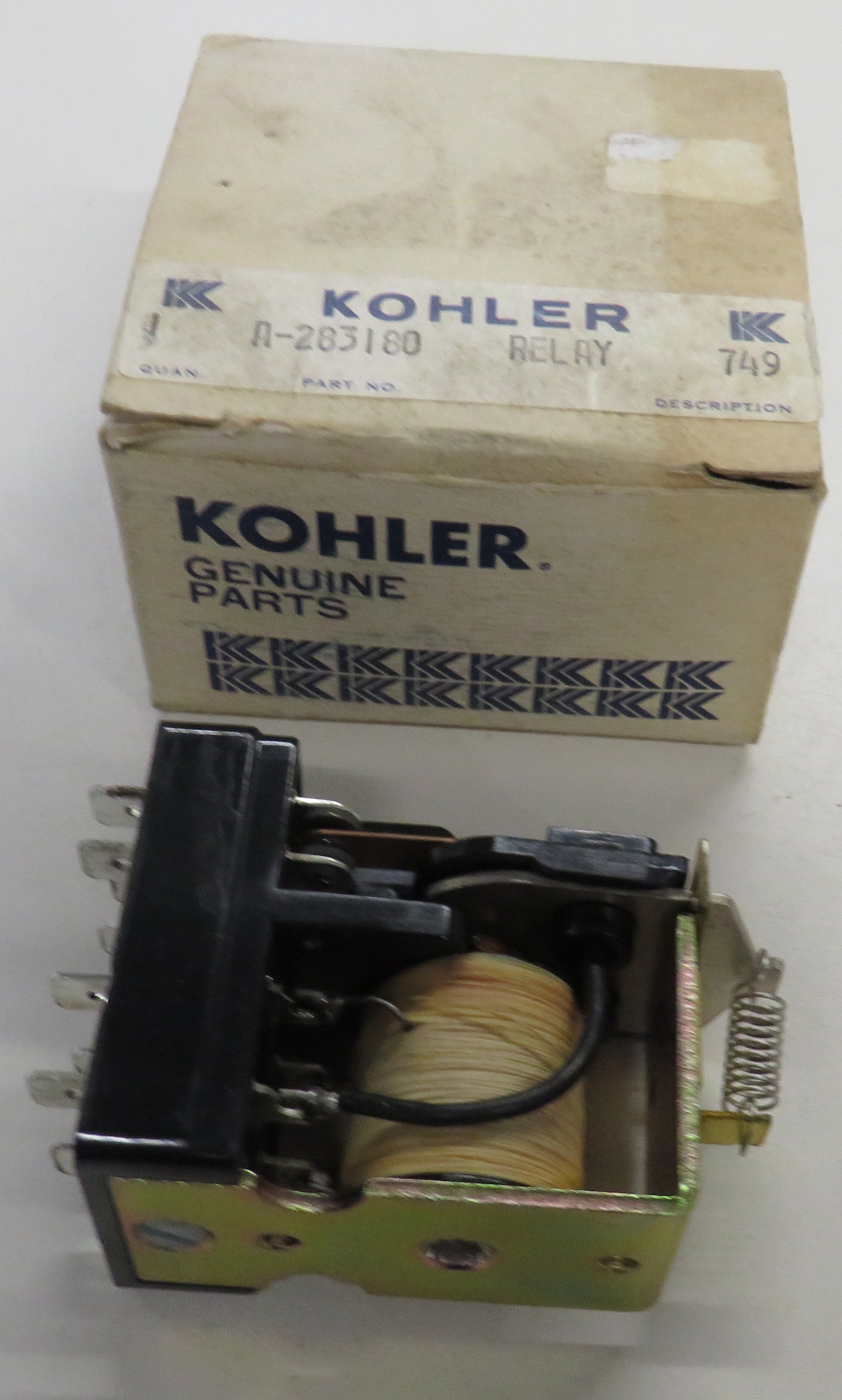 Kohler OEM Relay A-283180 Replaces 328347 For Marine units 7.5A, 7.5R, 2ORCOP, 2ORFOP, 10ROP, & 1ORO OBSOLETE
