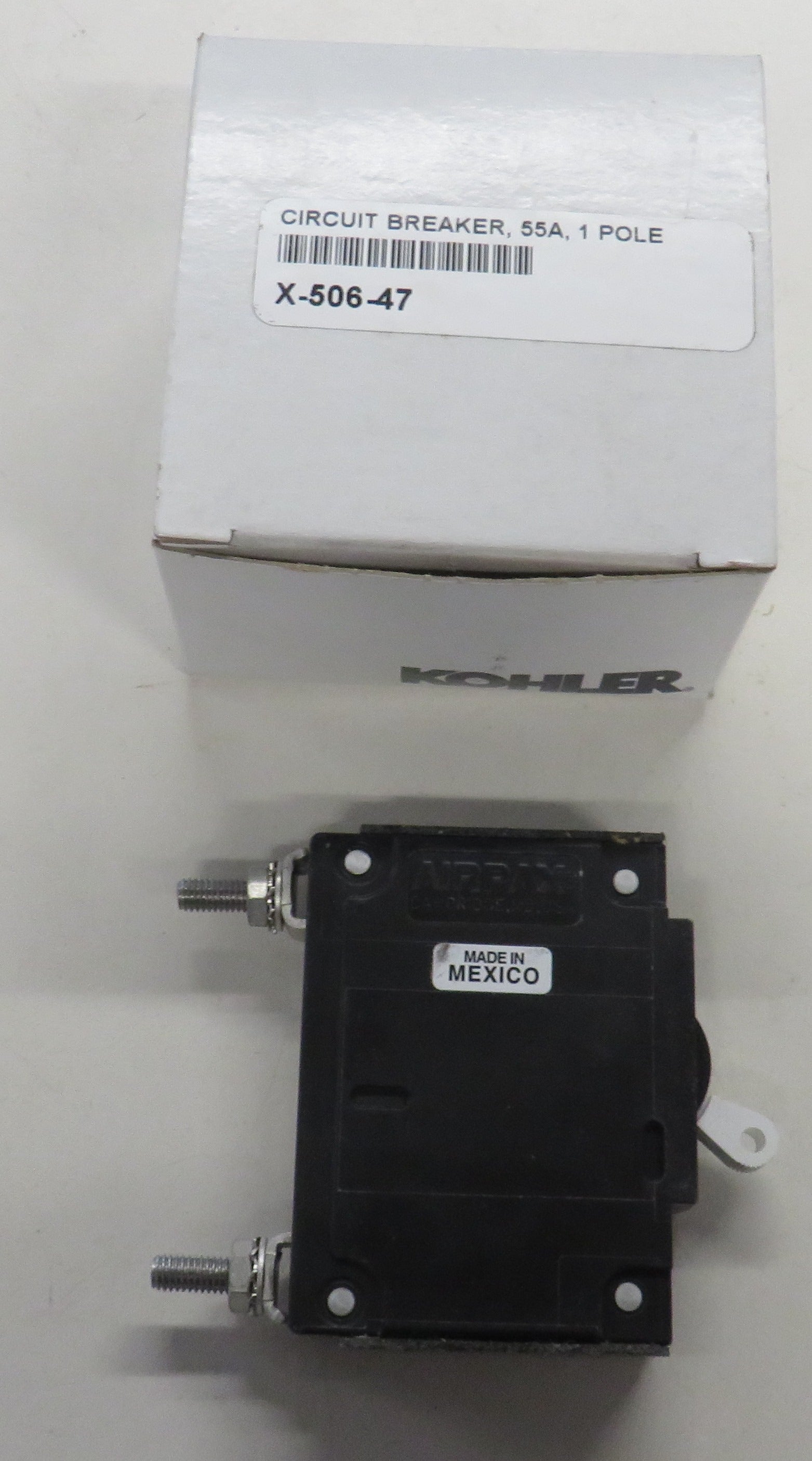 Kohler X-506-47 Circuit Breaker 55A, 250 V, 1 Pole White Handle 