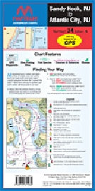 Sandy Hook, NJ to Atlantic City, NJ Maptech Waterproof Charts Number 34, Edition 4