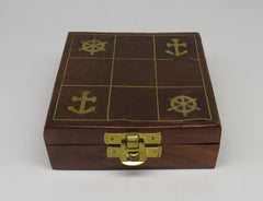 Nautical Wooden Boxed Tic-Tac-Toe Game
