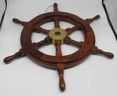 Wooden & Brass Ships Wheel 15