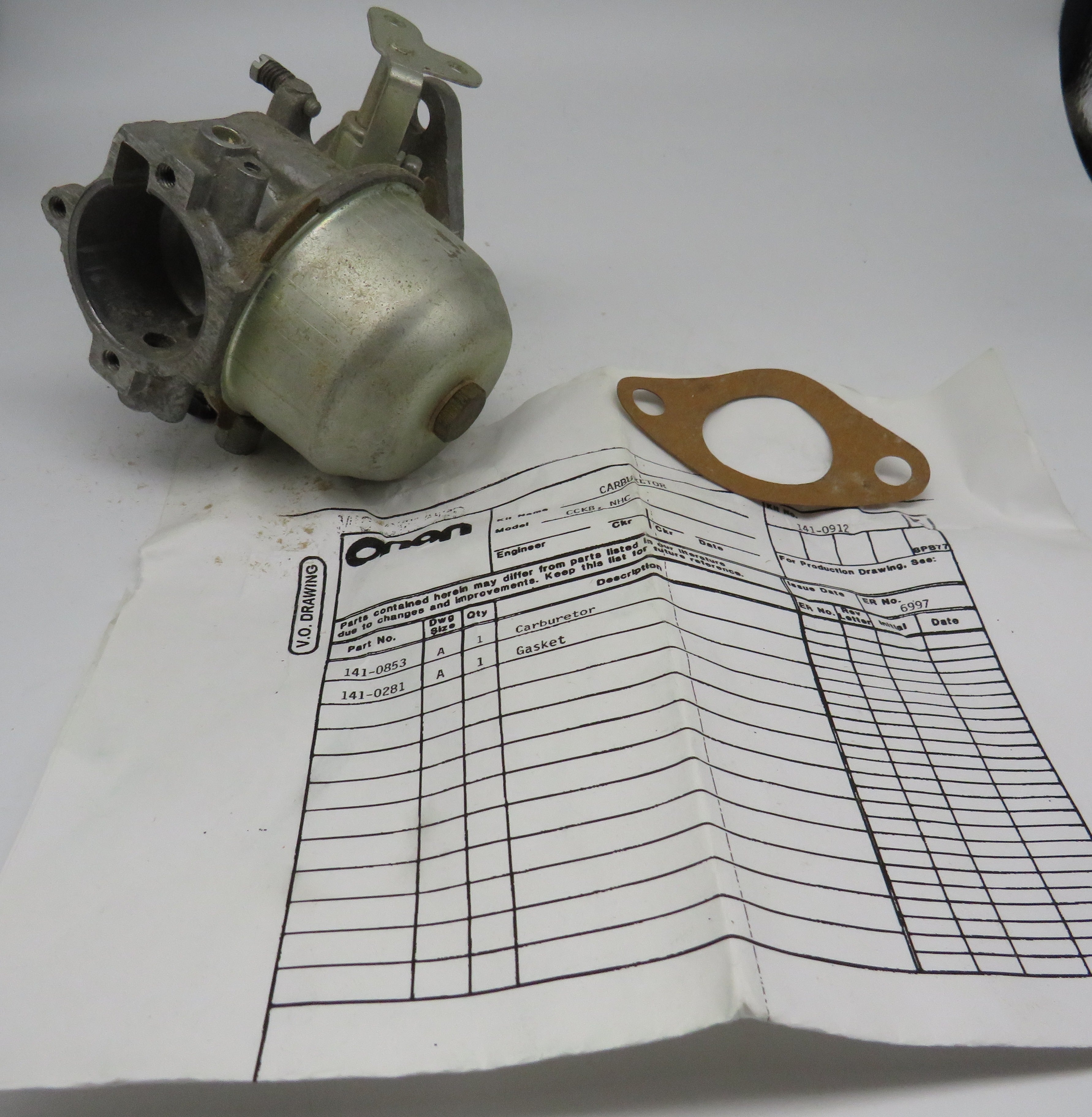 141-0912 Onan Carburetor Kit OBSOLETE for CCKB  3/14/2024 THIS PART IS IN STOCK 3/14/2024