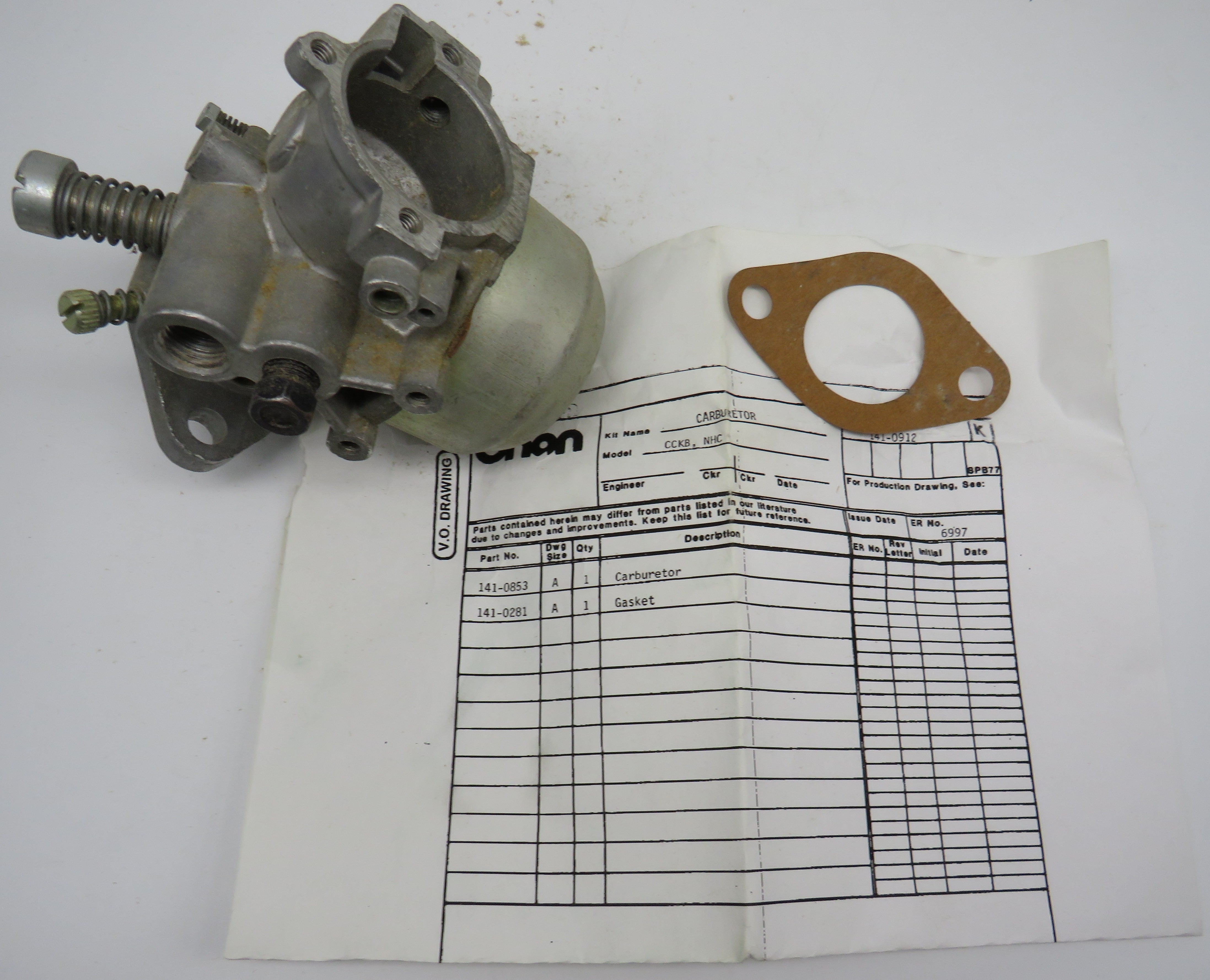 141-0912 Onan Carburetor Kit OBSOLETE for CCKB  3/14/2024 THIS PART IS IN STOCK 3/14/2024