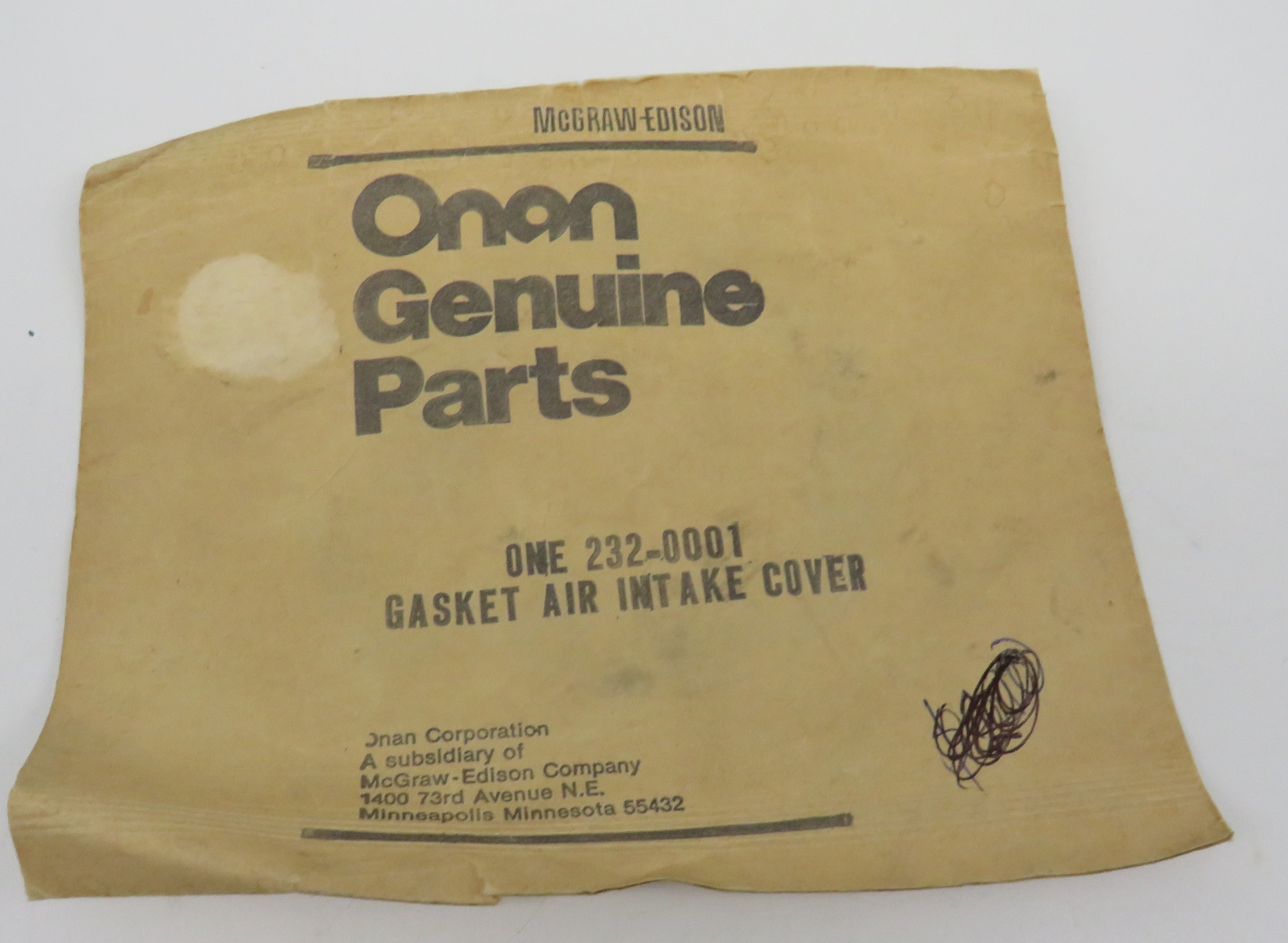 232-0001 Onan Gasket Air Intake Cover 