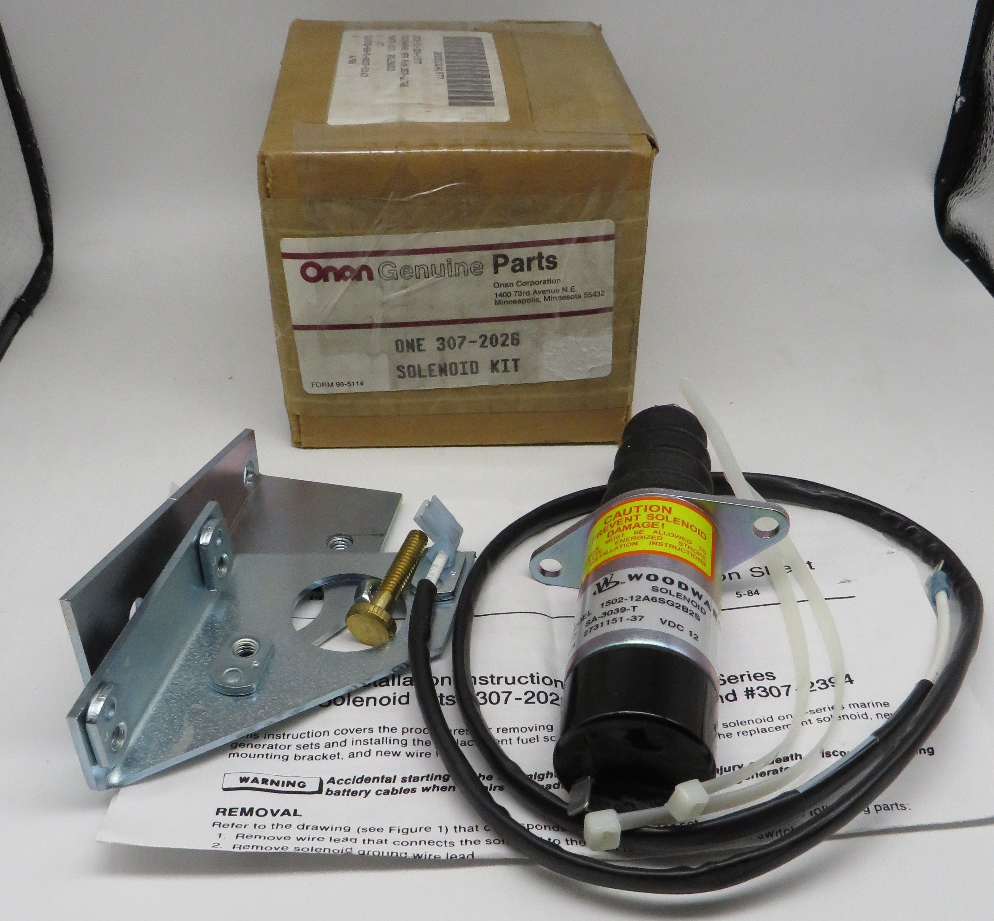 307-2026 Onan Fuel Solenoid For MDJE Generator 