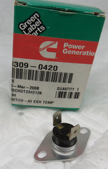 Onan 309-0420 Hi Exhaust Temperature Switch (OBSOLETE) Open on Rise @190 Degrees, Close @ 165 Degrees 