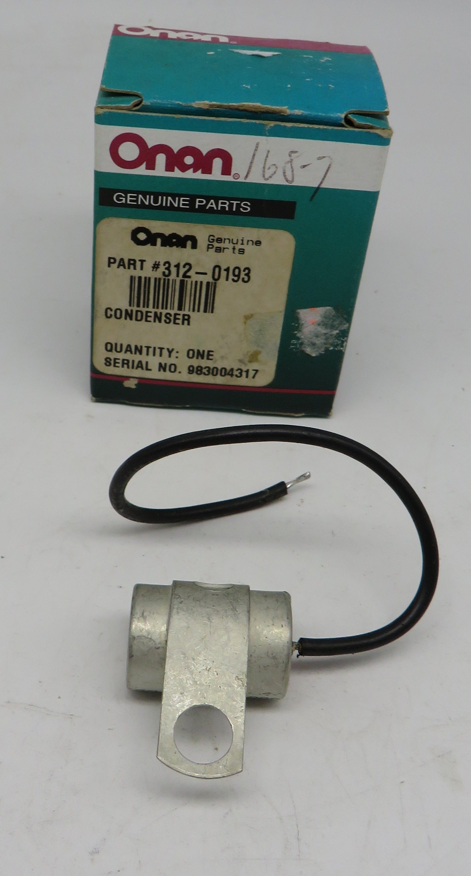 312-0193 Onan Condenser OBSOLETE 1/23/2026 THIS PART IS IN STOCK 1/23/2026