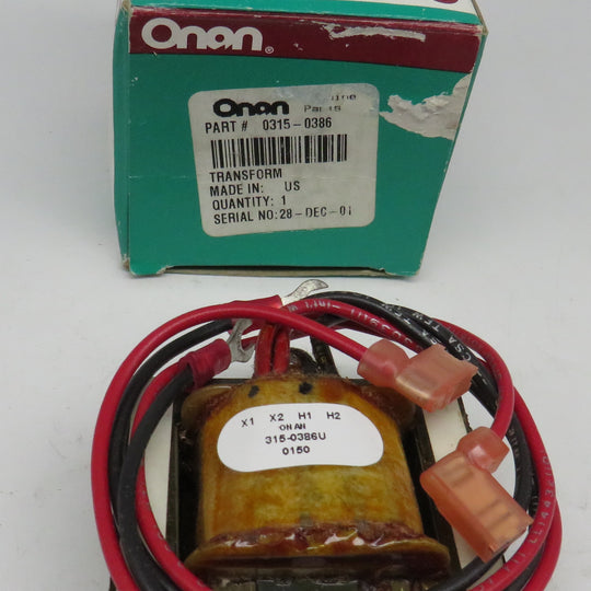315-0386 Onan Transformer-Voltage Regulator For DJE Genset Spec AB-AG 4/16/2026 THIS PART IS IN STOCK as of 4/16/2026