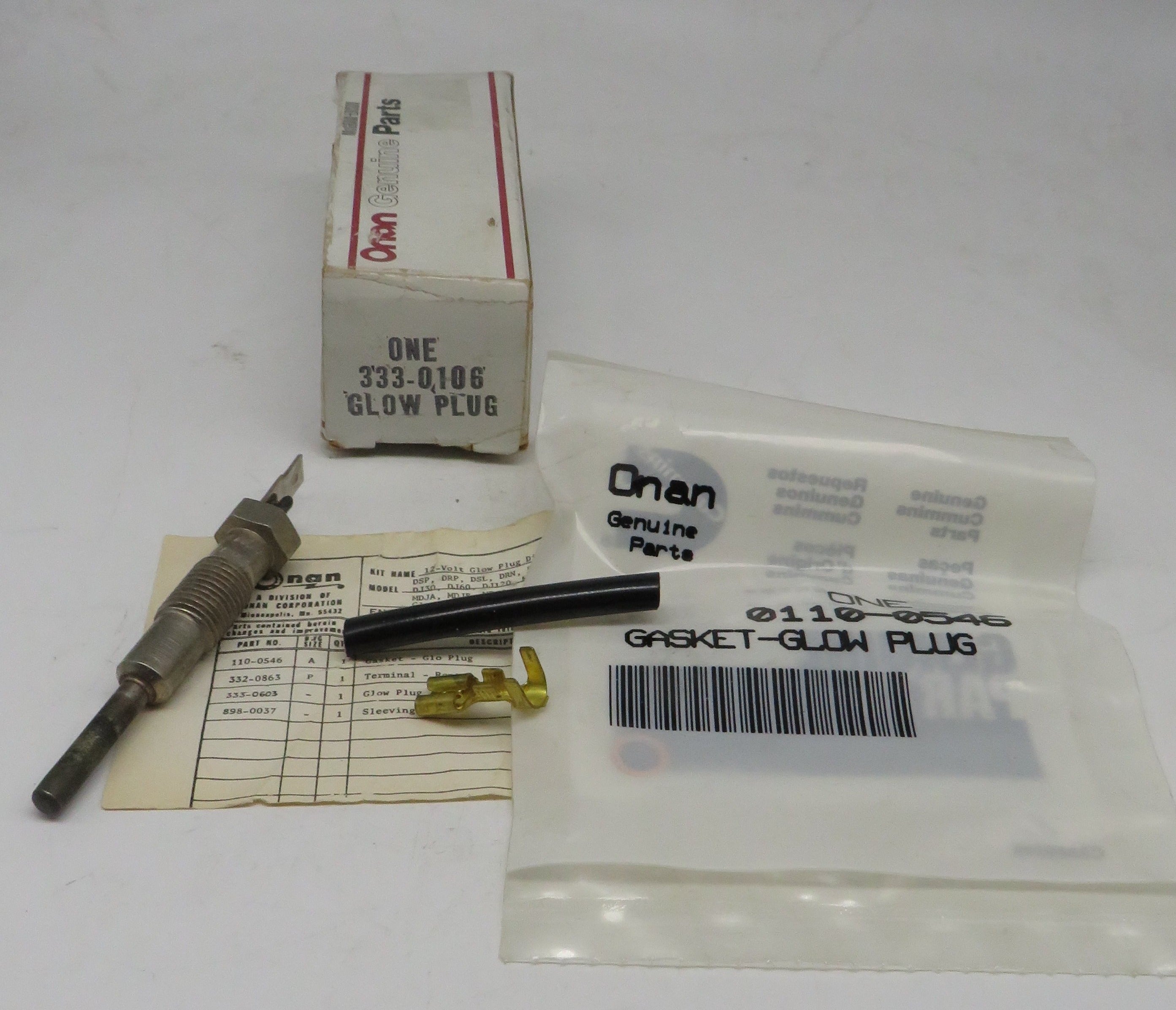 333-0106 Onan Glow Plug Kit 12 Volt OBSOLETE 2/7/2024 THIS PART IS IN STOCK 2/7/2024