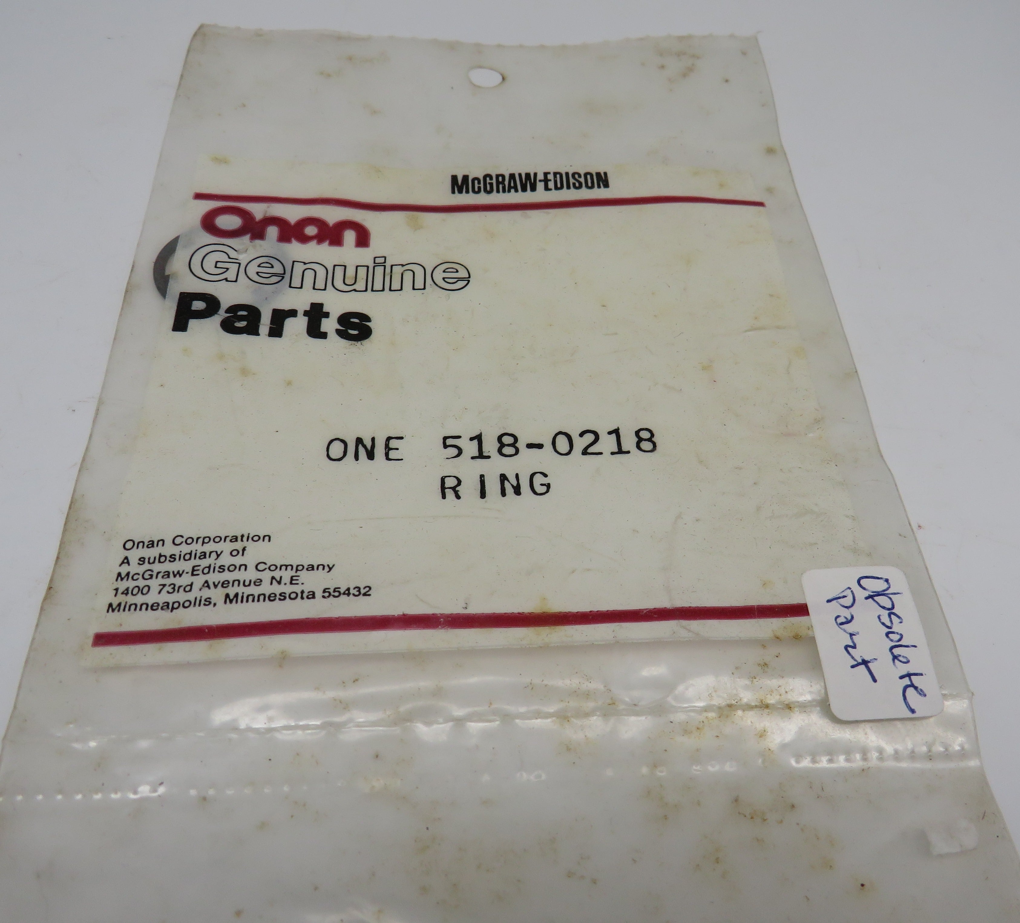 518-0218 Onan Ring External Ring OBSOLETE 3/22/2024 THIS PART IS IN STOCK 3/22/2024