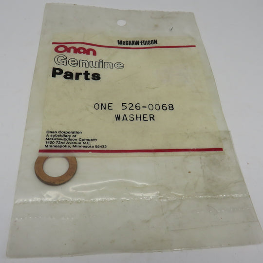 526-0068 Onan Primary Fuel Filter Washer For MDJE Generator (Spec AB-AF) 29/64” ID x 3/4” OD X 1/16” Thick) 1/12/2026 THIS PART IS IN STOCK 1/12/2026