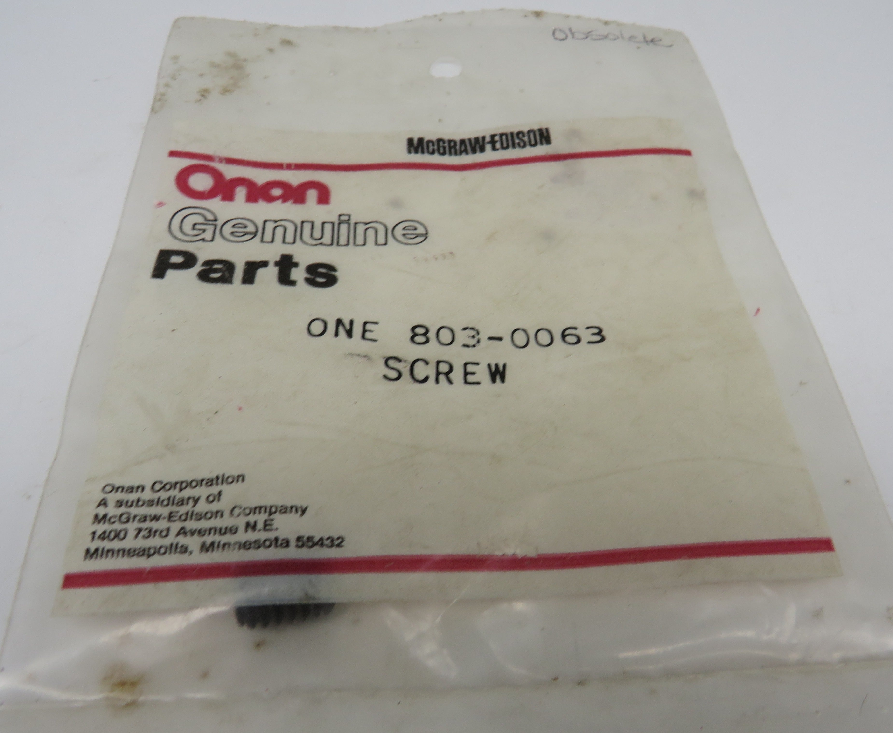 803-0063 Onan Screw (OBSOLETE) Socket Set 1/4-20 x 1/2