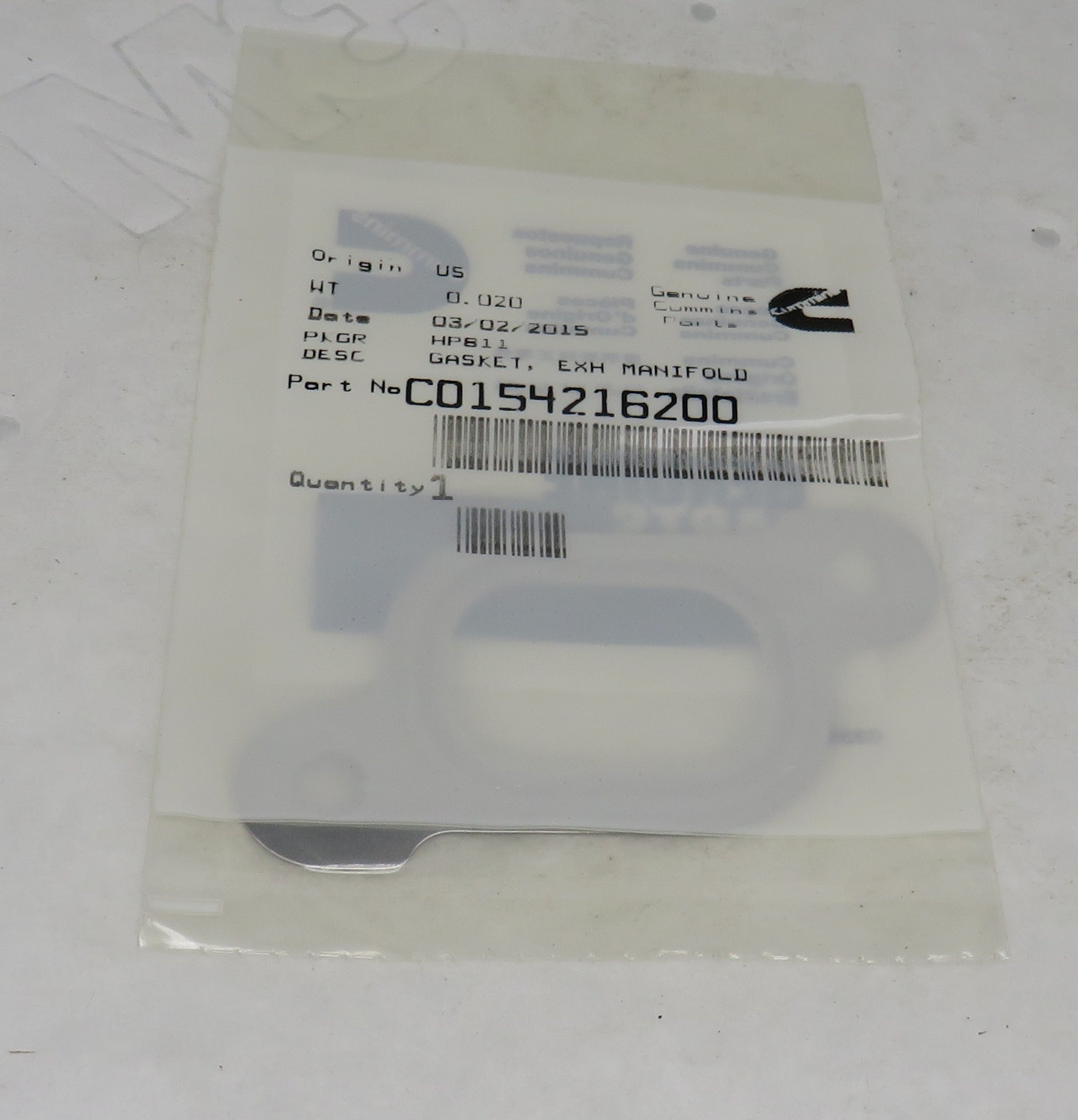 Cummins C0154216200 Exhaust Manifold Gasket 3/19/2024 THIS PART IS IN STOCK 3/19/2024