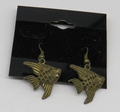 Petite Bronze Sunfish Wire Dangle Earrings