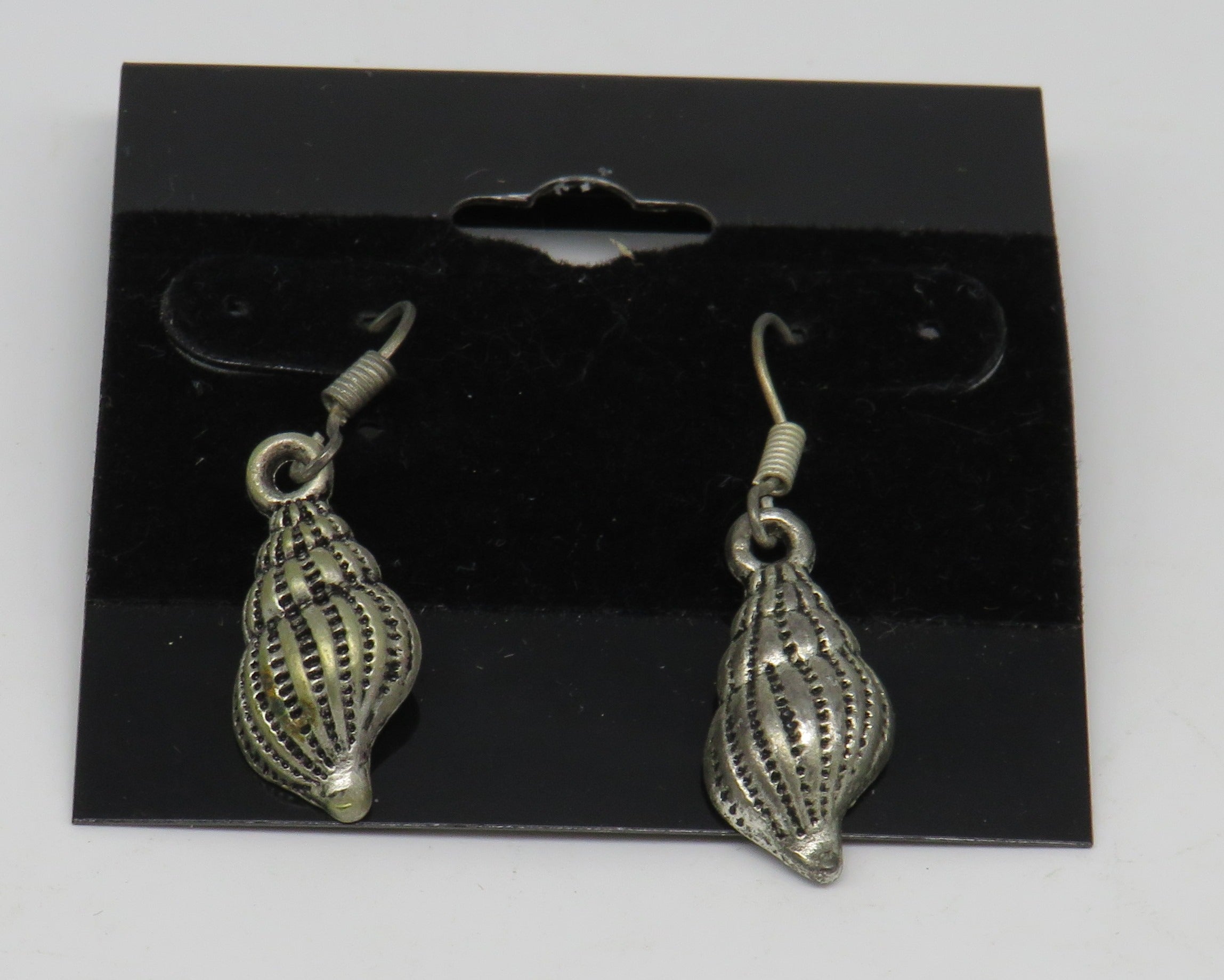 Petite Bronze Wire Seashell Earrings