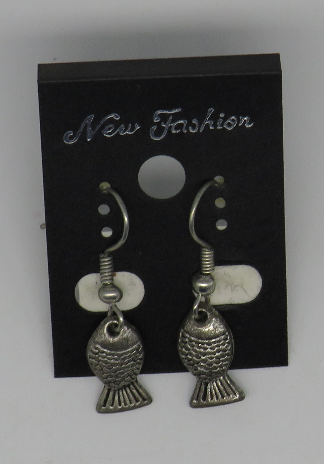 Silver Fish Dangle Wire Earrings Mini Fish Style 1