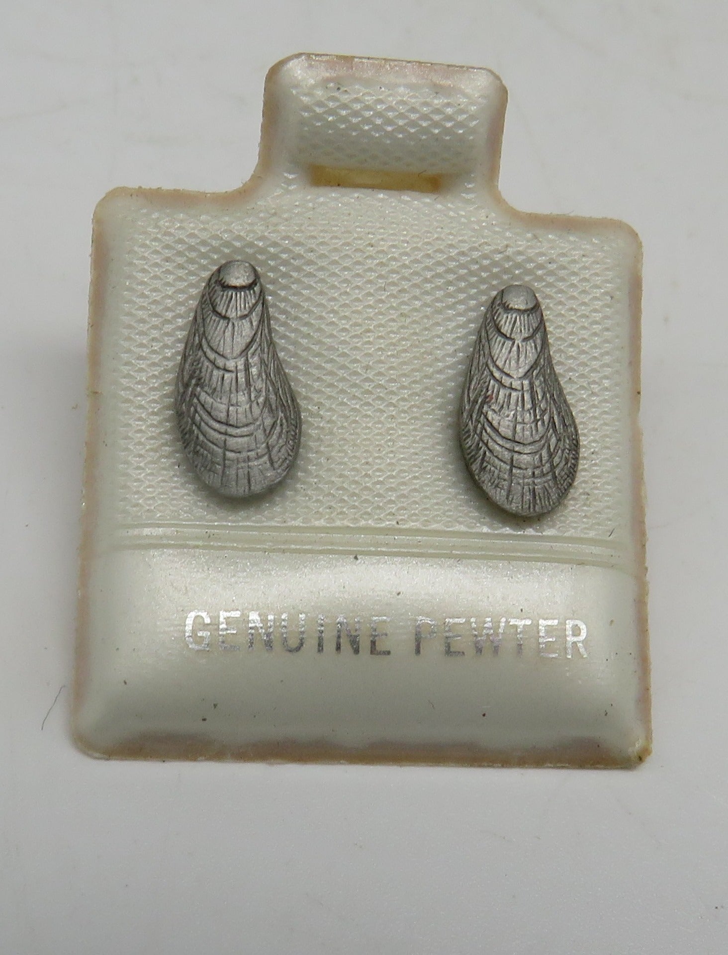 Pewter Sea Shell Hypo-Allergenic Pierced Post Earrings Style 3