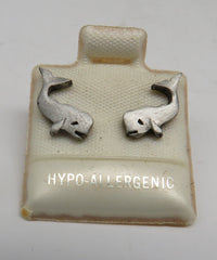 Pewter Whales Hypo-Allergenic Pierced Post Earrings