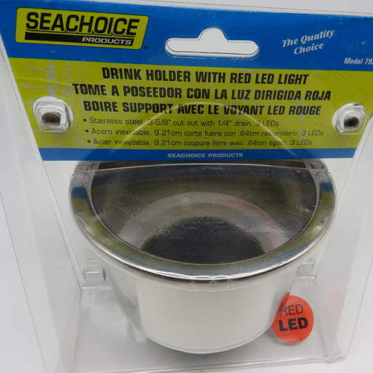 Seachoice Drink Holder With RED LED Light Model 79391
