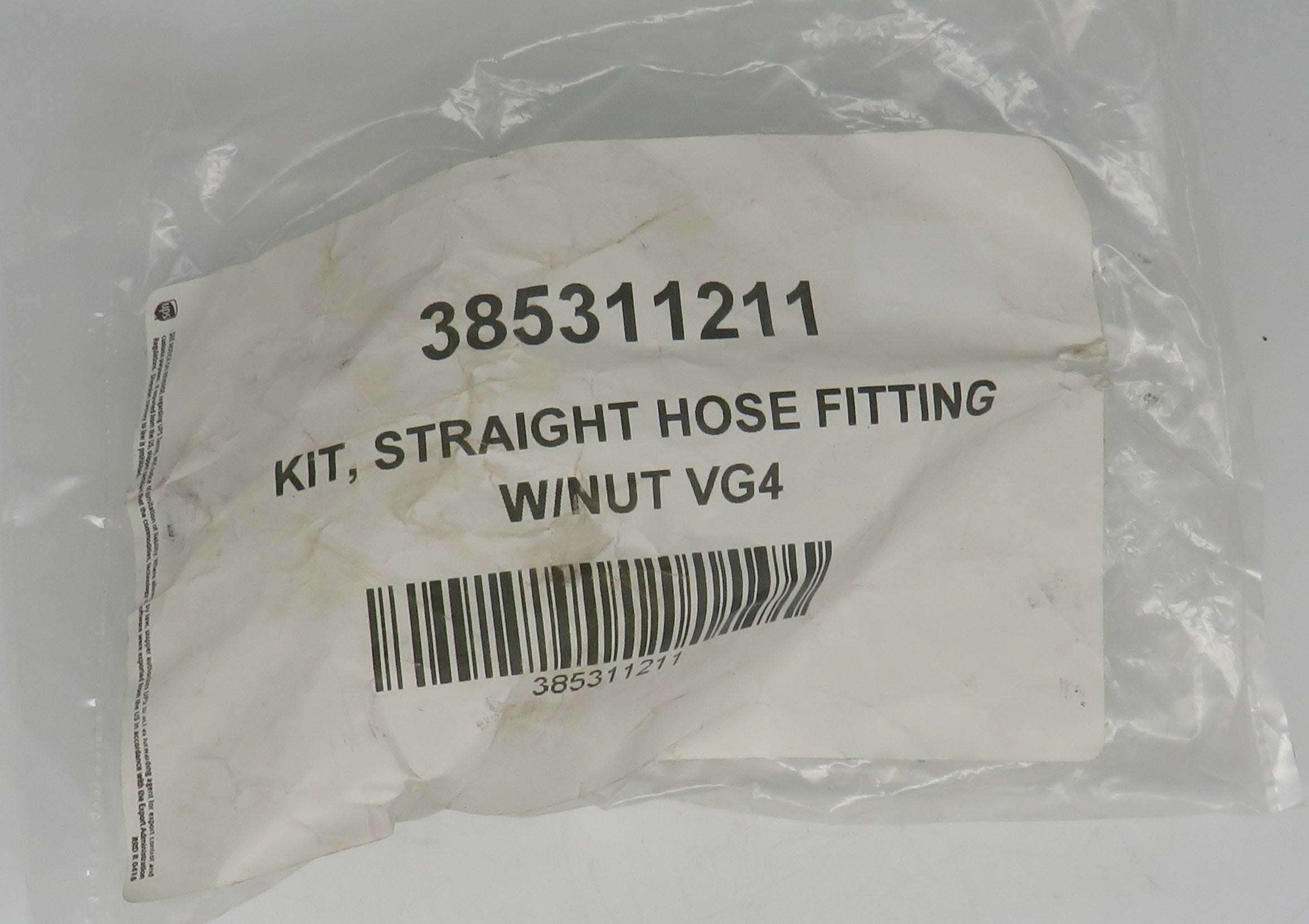 385311211 Sealand Dometic Kit, Straight Hose Fitting W/Nut VG4