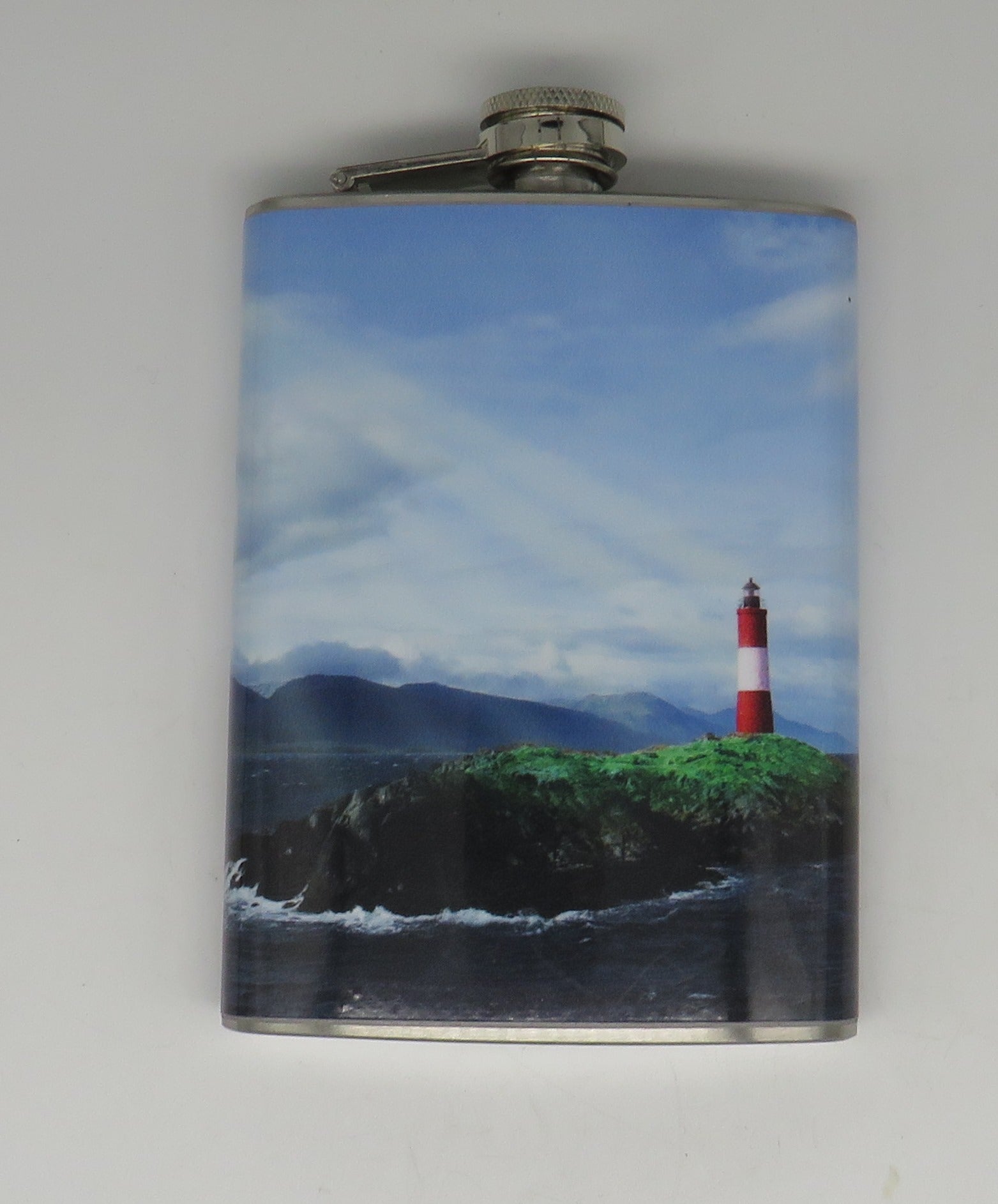 Nautical Lighthouse Mountain View Flask Stainless Steel
