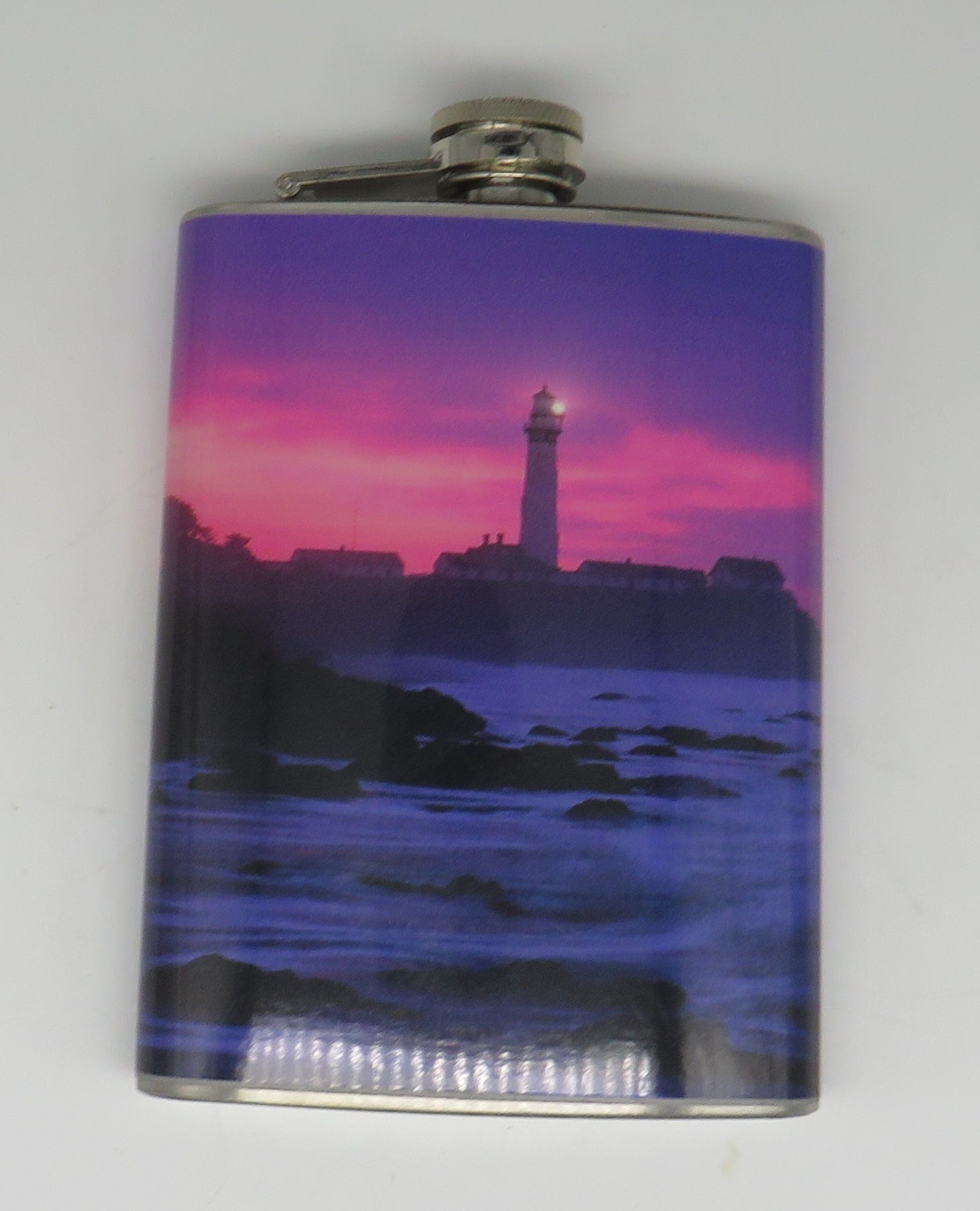 Nautical Lighthouse Pink Sky Flask Stainless Steel