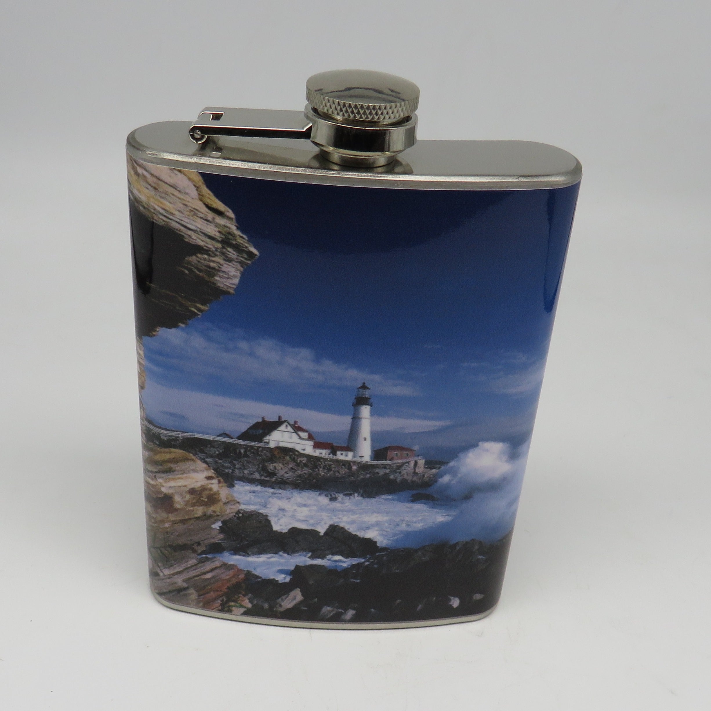 Nautical Lighthouse Rock Cliff Flask Stainless Steel