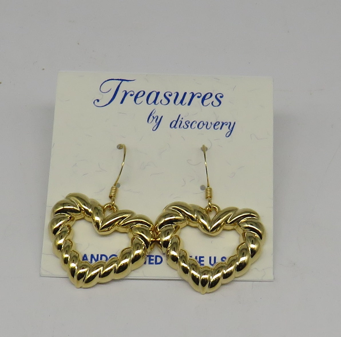 Open Heart Drop Earrings (Medium) Layered 24 Karat Gold