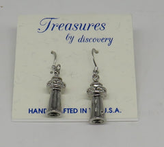 3D Lighthouse Earrings Layered Sterling Silver