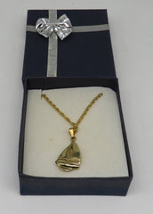 Gold Sailboat (Sloop) Necklace 20