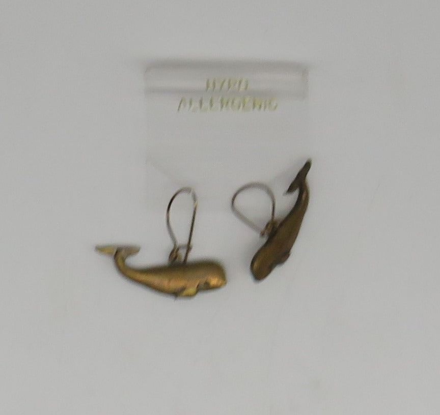 Petite Copper Wire Whale Earrings