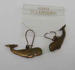 Petite Copper Wire Whale Earrings